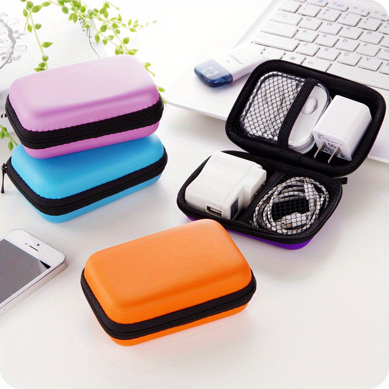 1pcsZero Wallet with Zipper, Rectangular Data Cable, Earphone Bag, Key Packaging, Coin Pouch, Change Storage Bag