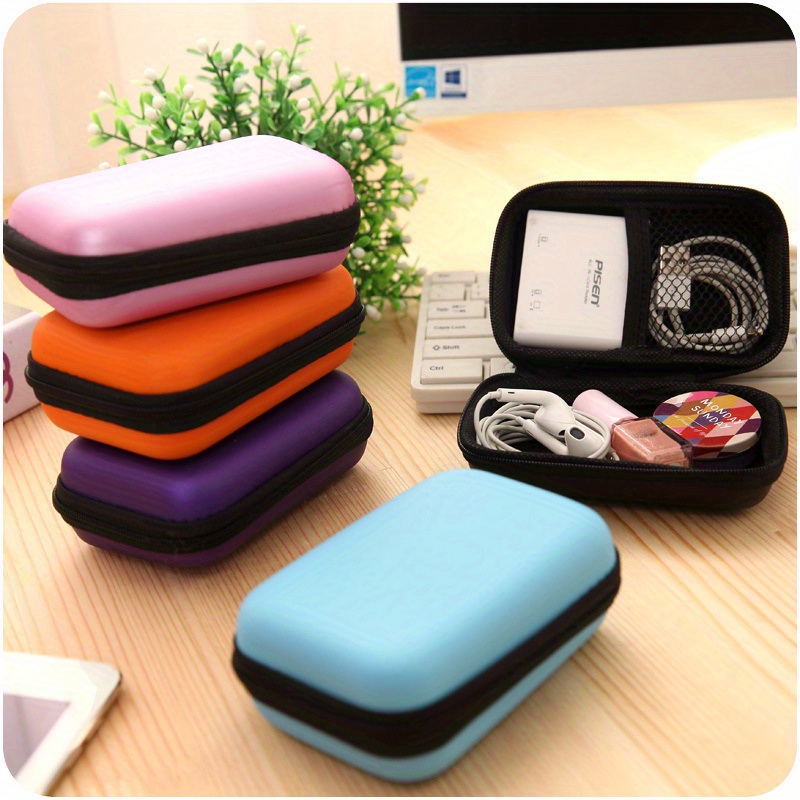 1pcsZero Wallet with Zipper, Rectangular Data Cable, Earphone Bag, Key Packaging, Coin Pouch, Change Storage Bag