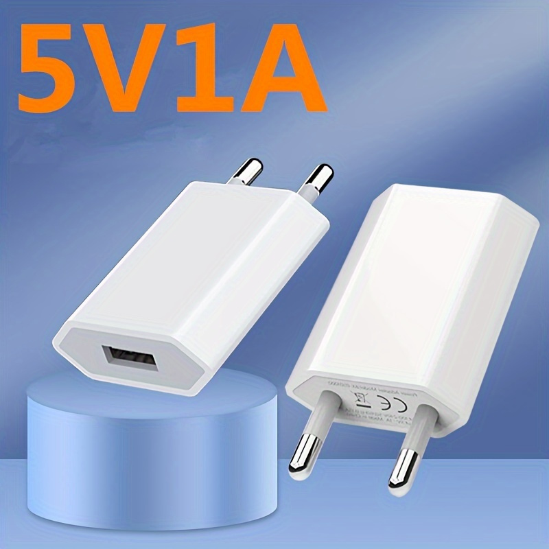 

5v1a Usb Wall Charger With Short Circuit Protection - European Plug, Fast & Android Devices, Travel-friendly Power Adapter, 5-10w Output, 220-240v