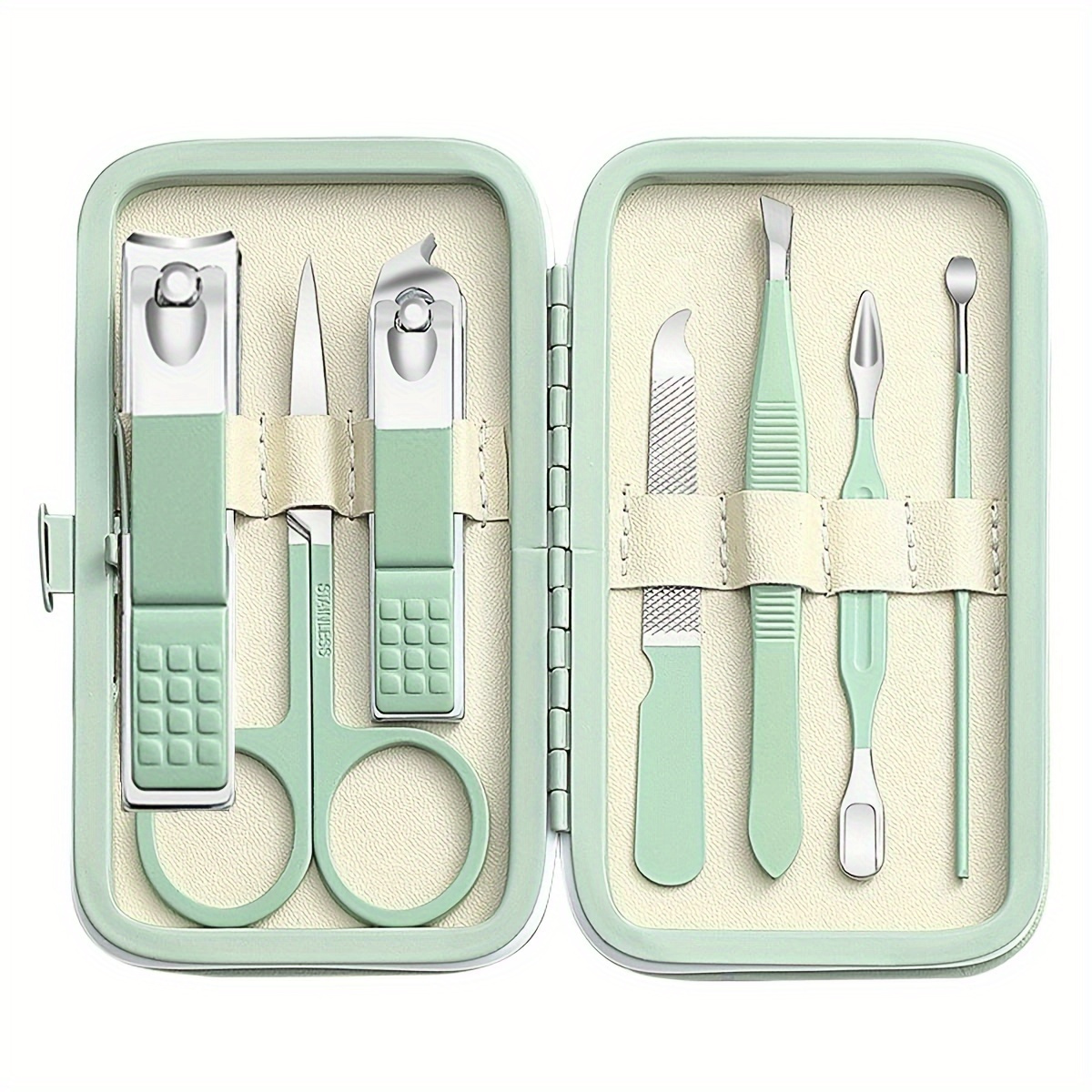 

Stainless Steel Manicure & Pedicure Set - Includes Nail Clippers, Scissors, Tweezers & More With Portable Travel Case - Perfect Gift For