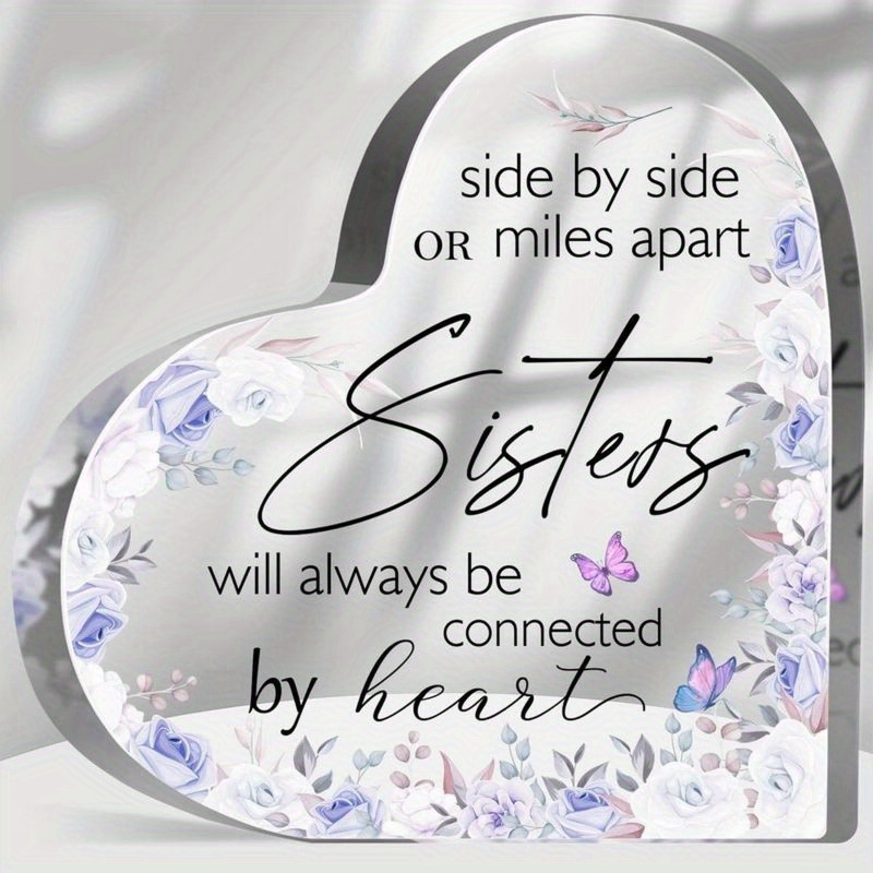 

Friendship Gifts For Women Sister Side By Side Or Miles Apart Sisters Are Always Connected By Heart Acrylic Keepsake Birthday Gifts For Bestie Sisters Gifts From Sister