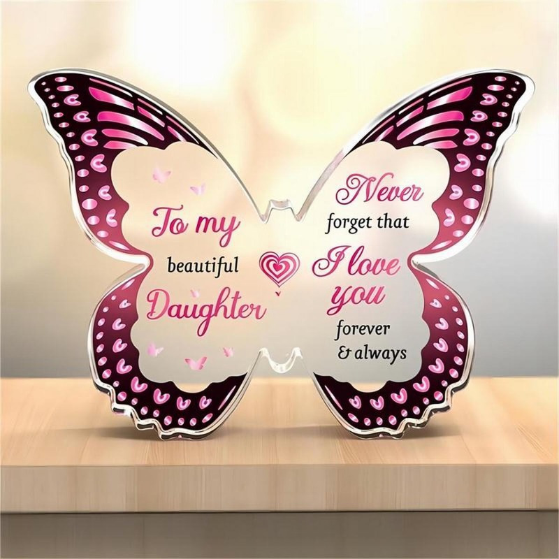 

Daughter Gifts - Butterfly-shaped Acrylic Decorative Plaque - Daughter Birthday Gift From Mom Dad, Unique Gifts For Daughter Birthday Thanksgiving Christmas Graduation Wedding