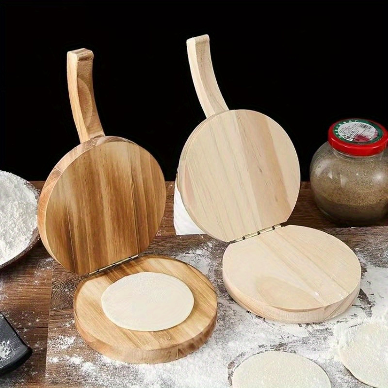 

Wooden Tortilla Press Maker With Handle - 1pc, Nonstick Dough Press Mold For Quesadillas, Dumplings, Patties, Meatloaf - Kitchen Gadget Tool