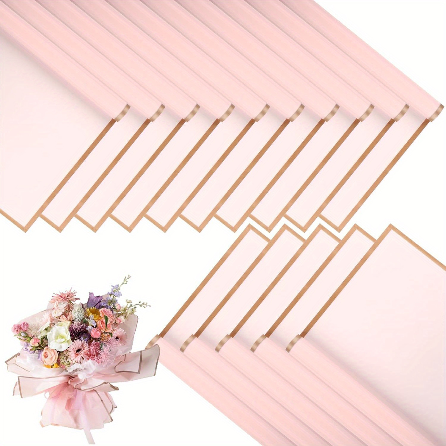 Image of 120 Sheets, Flower Wrapping Paper, Waterproof Wrapping Paper Korean Florist Bouquet Supplies For Diy Crafts Packaging Bouquet Wedding Birthday Gift, 22.8x22.8 Inch (black)