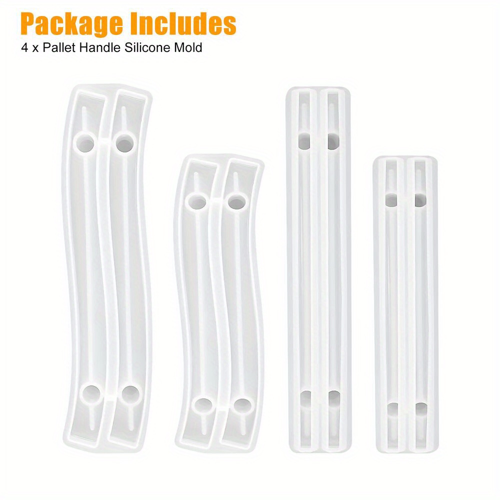 4 Sets Tray Handle Resin Mold Silicone Epoxy Casting Mould For Diy Cabinet Door Mother's Day Gift