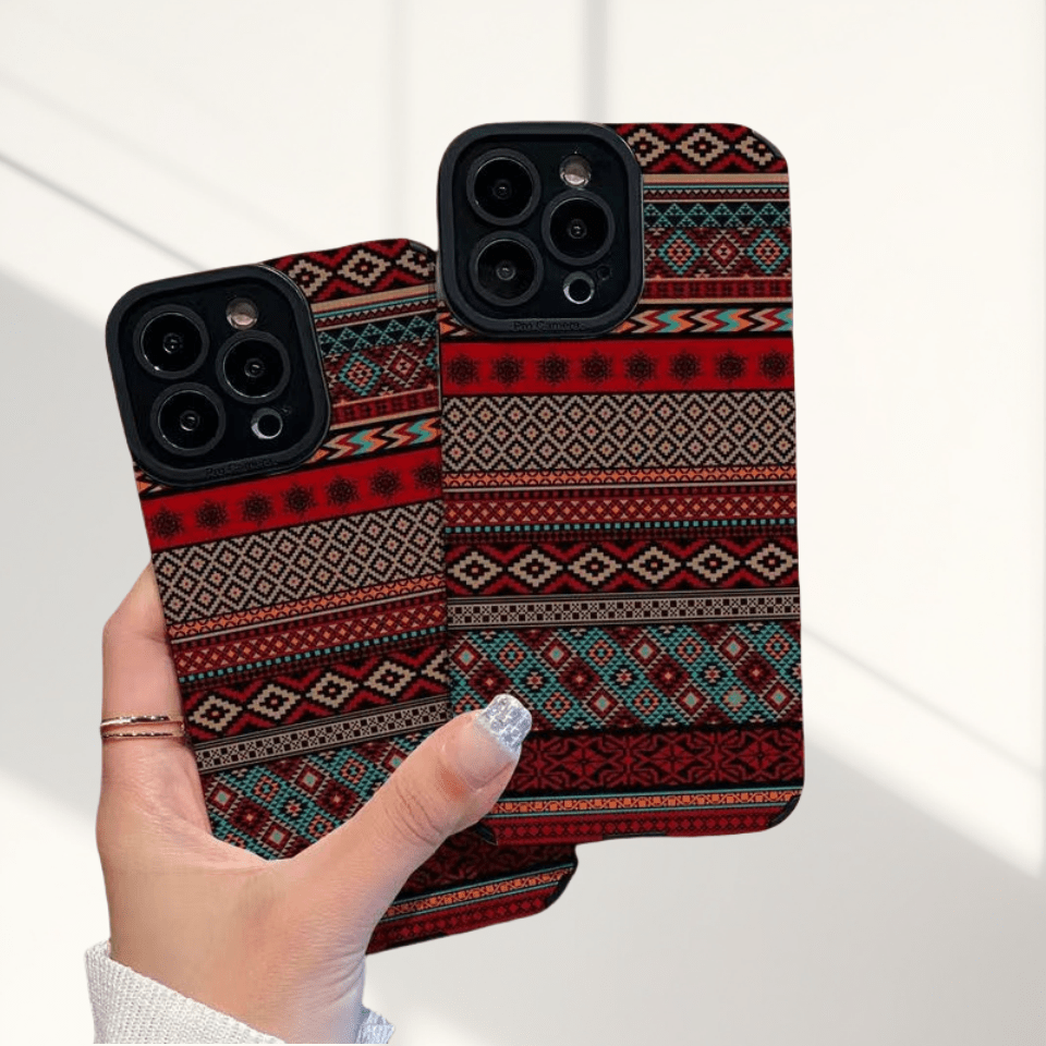 

Bohemian Style Patterned Tpu Phone Case For - Retro Tribal Diamond Design, Anti-drop Protective Cover, Creative Luxury Accessory