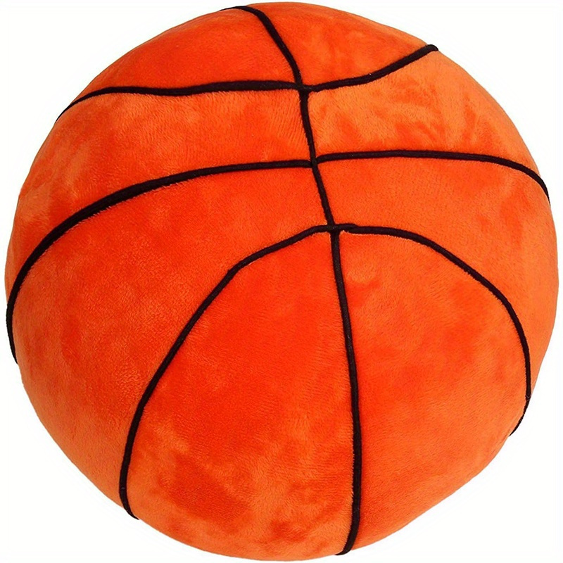 

Plush Basketball Pillow, 11 Inch Soft Stuffed Sports Ball Throw Cushion, Polyester Material, Boys Room & Nursery Decor, Sport Themed Toys For Kids And Teens