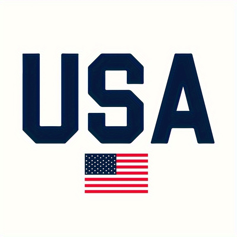 

1pc Usa Flag Heat Transfer Decal - For Diy T-shirt, Pillow & Clothing Decoration - Patriotic American Emblem Patch Design