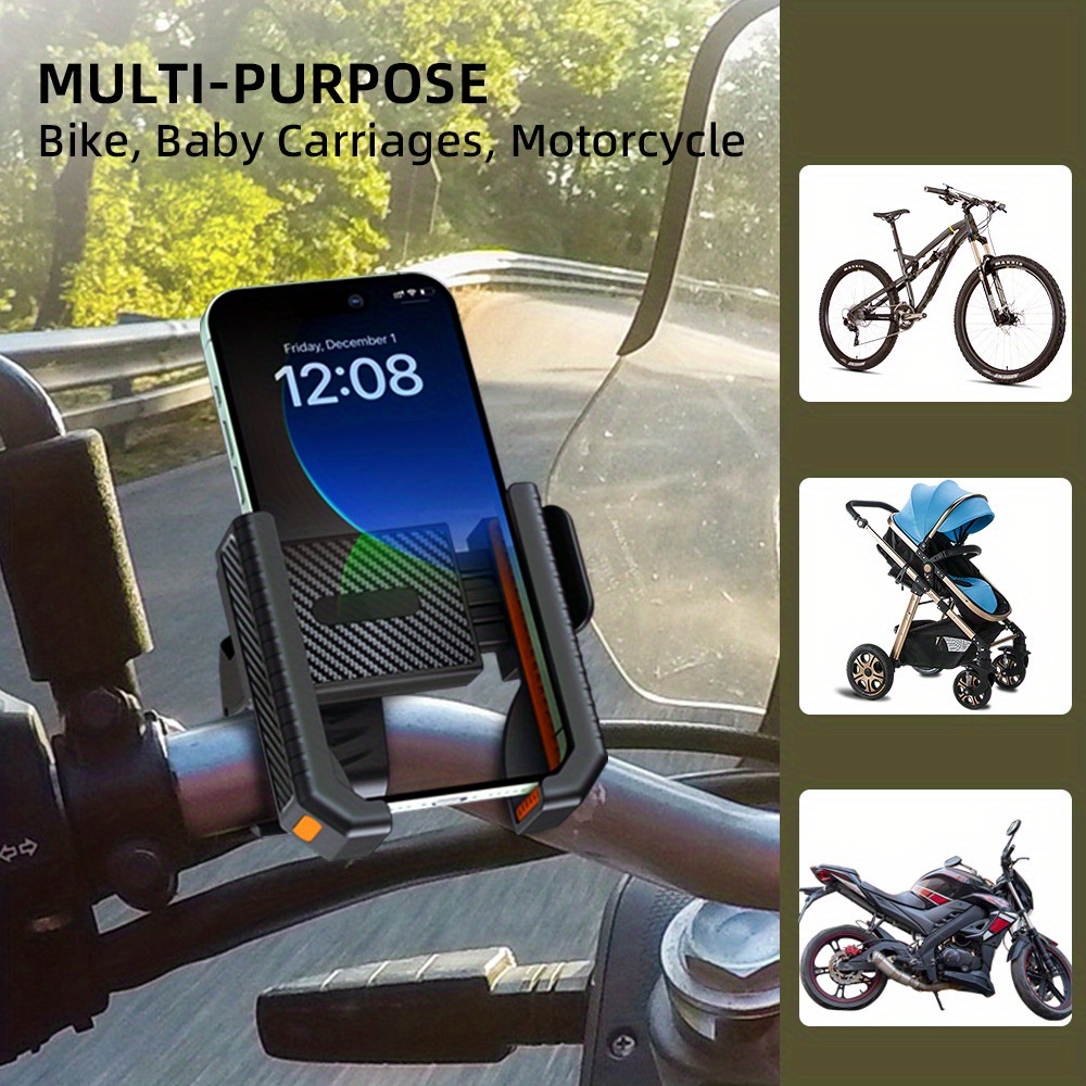 

1pc Phone Holder, Suitable For Electric Vehicles, Motorcycles, Mountain Bikes, Takeout, Cyclists, Electric Bicycles, And Shock-absorbing Phone Holders.