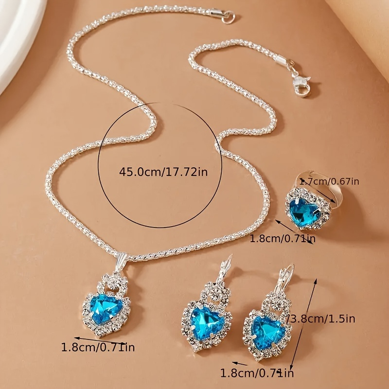 

(4 )/set Of -shaped Diamond Jewelry, Necklace, , Combination, 's Ear Accessories