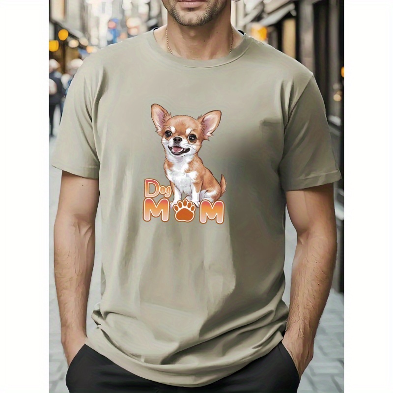 

Chihuahua Joy Print Tee Shirt, Tees For Men, Casual Short Sleeve T-shirt For Summer