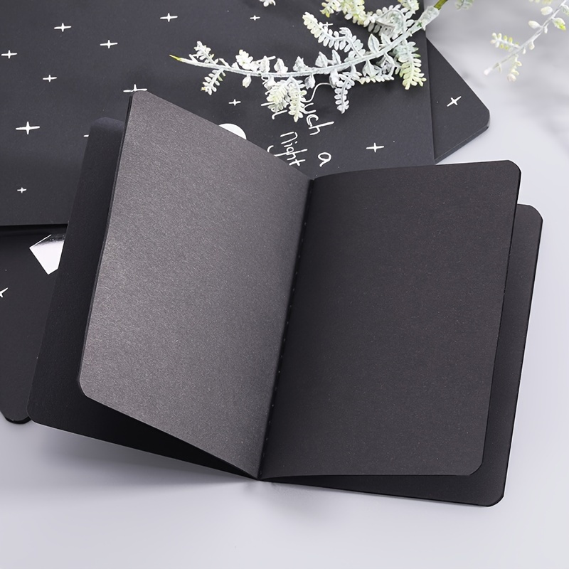 

Premium Black Paper Notebook - 60 Pages, 56k Sketch & Graffiti Pad For Drawing And Painting, Ideal For Office & School Supplies