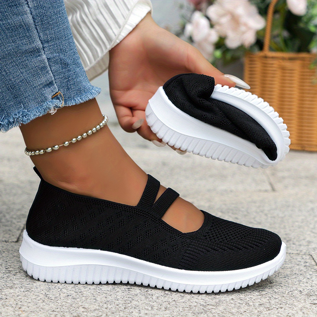 

Women's Summer Casual Sneakers, Breathable Mesh Flats, Comfy Slip-on Loafers, Ladies Walking Shoes