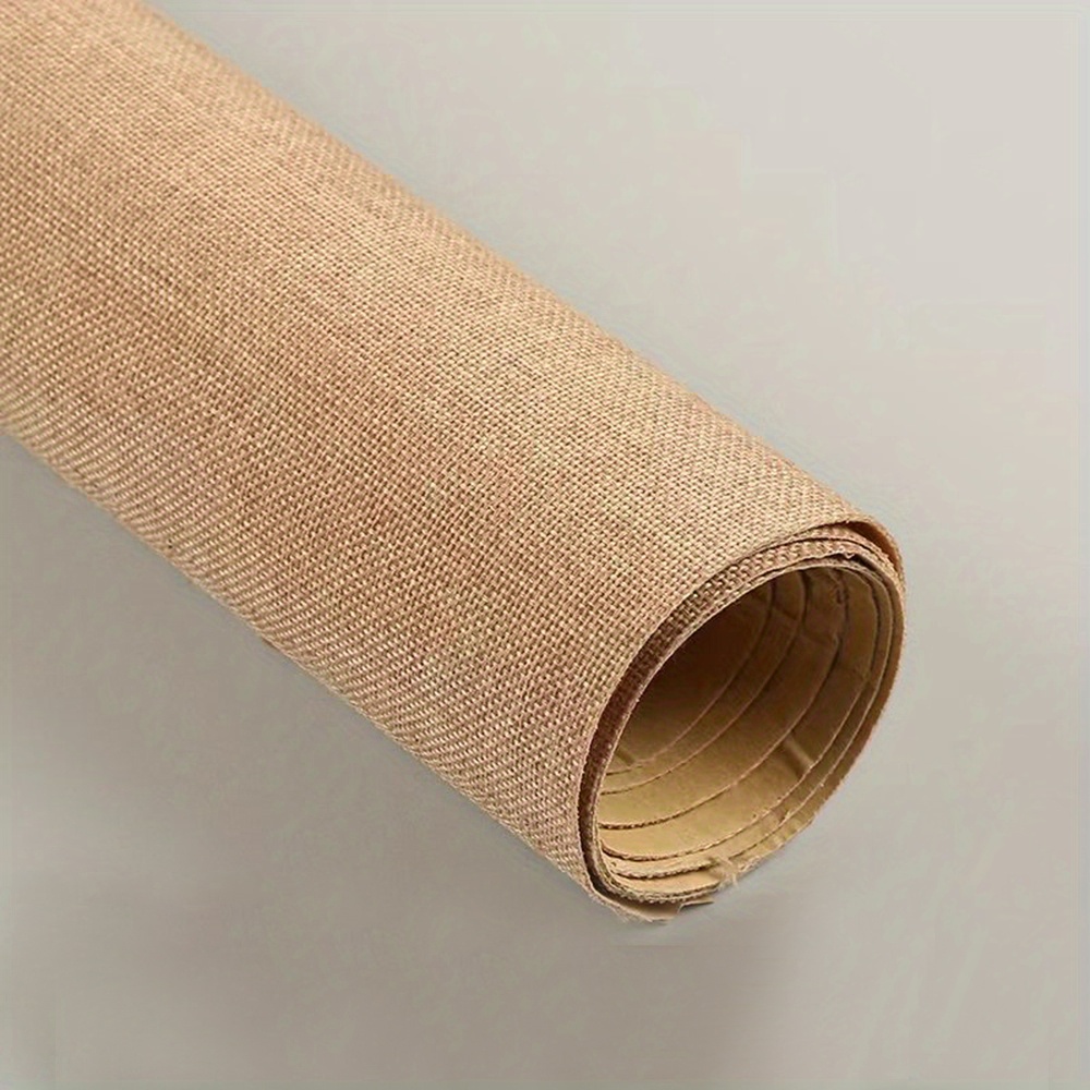 TEMU Self-adhesive Linen Fabric Roll - 19.68x58.26 Inches, Diy Craft & Decorative Burlap Cloth, Hand Wash Only