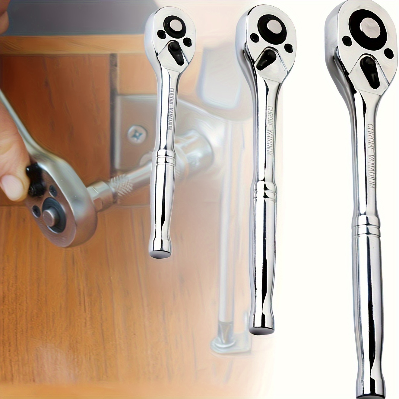 TEMU Quick-release Adjustable Wrench Set - 1/4