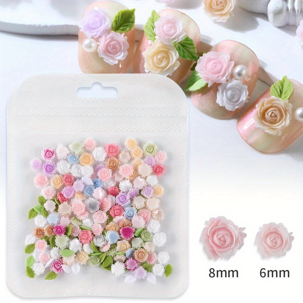 

100 Pcs Mixed Rose Flowers Resin Charms - 3d Epoxy Silicone Mold Fillers For Diy Crafts And Jewelry Making Accessories - Art Decorations Without Power Use