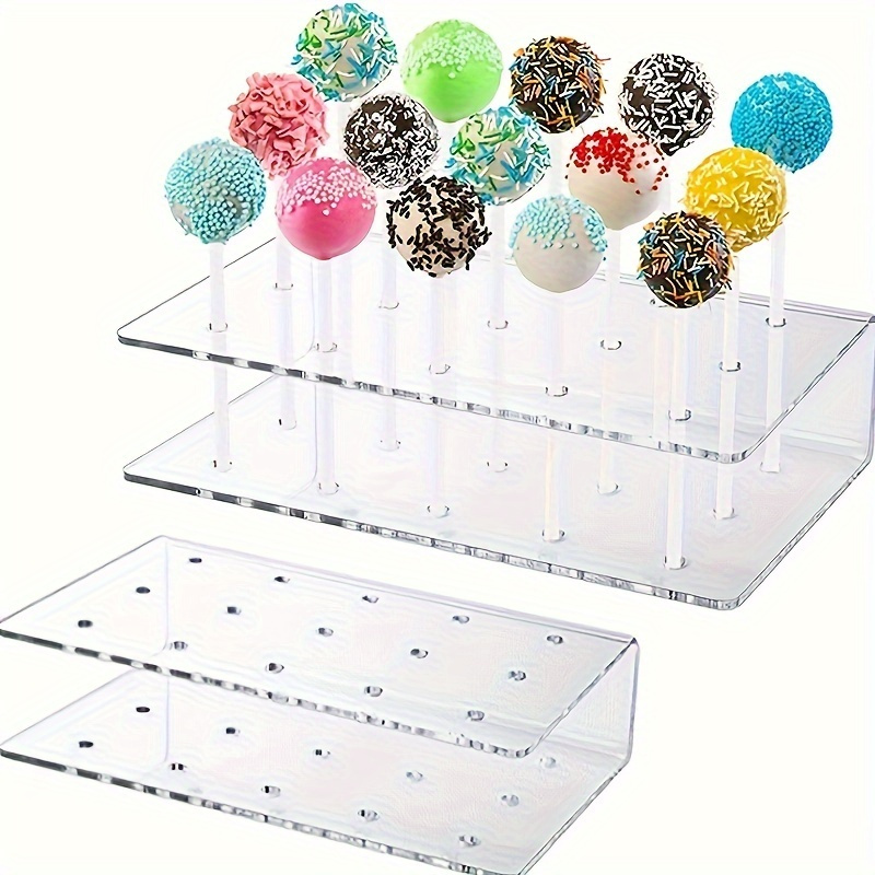 

15-hole Acrylic Lollipop Holder, 1pc Clear Plastic Cake Stand, Transparent Lollipop Rack For Weddings, Parties, Restaurants