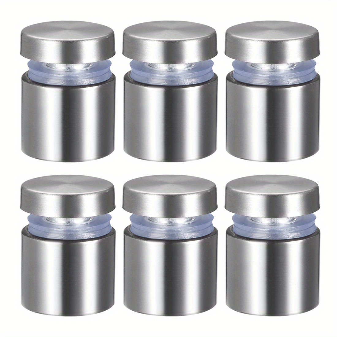 TEMU Set Of 6 Standoff Screws For Signage, Featuring 19mm Diameter Stainless Steel Mounts Designed For Securing Glass Or Acrylic Artwork