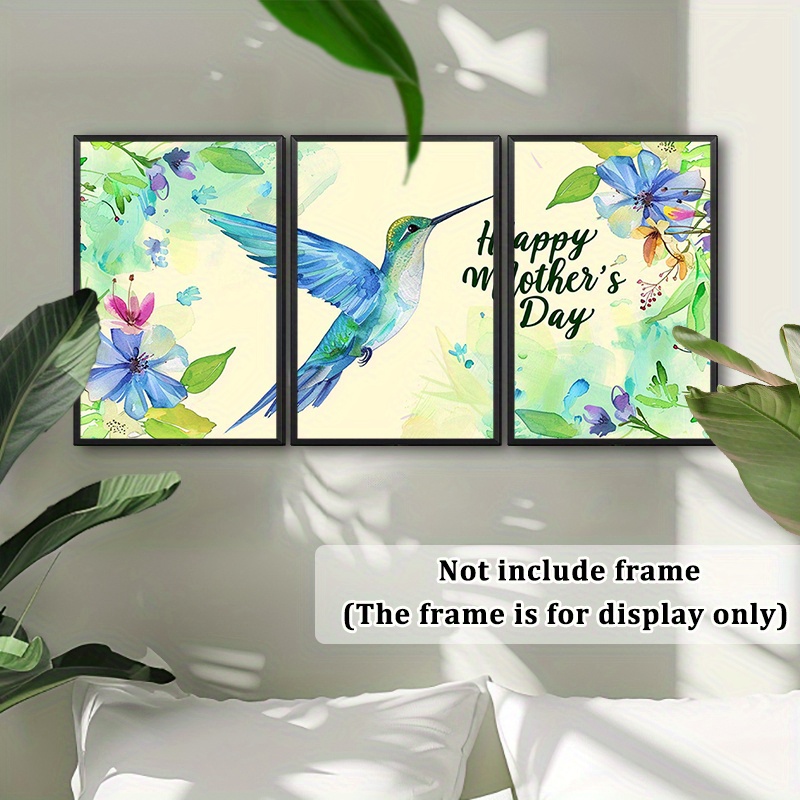 Hummingbird Wall Canvas store Prints, Set of 5