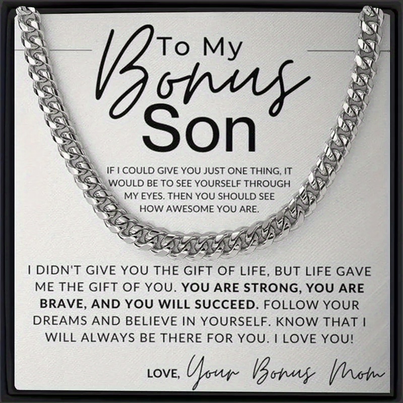 

Stylish Hip Hop Chain Necklace - Inspirational Gift For Son Message Card, Casual Attire, Accessory, From Moms, Jewelry | Jewelry | Polished