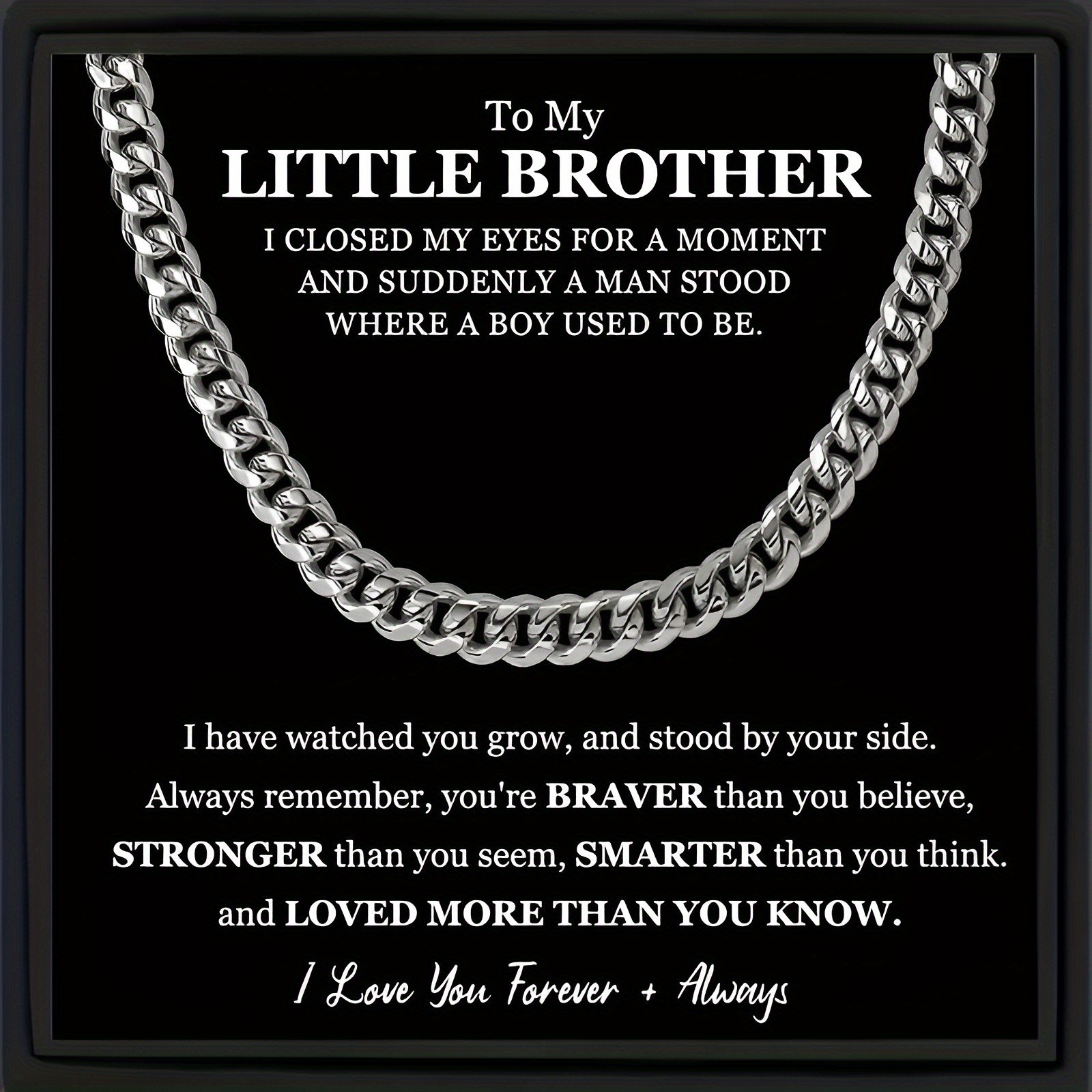 

Creative Fashion Hip Hop Chain Necklace Decorative Jewelry Holiday Birthday Party For Brothers Meaningful Gift With Gift Box Cards