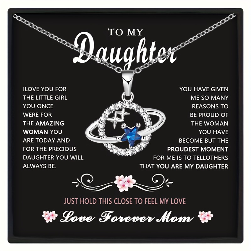 

Stylish And Elegant Star Pendant Necklace With Card Box Accessories For Her Daughter's Holiday Birthday Christmas Gift