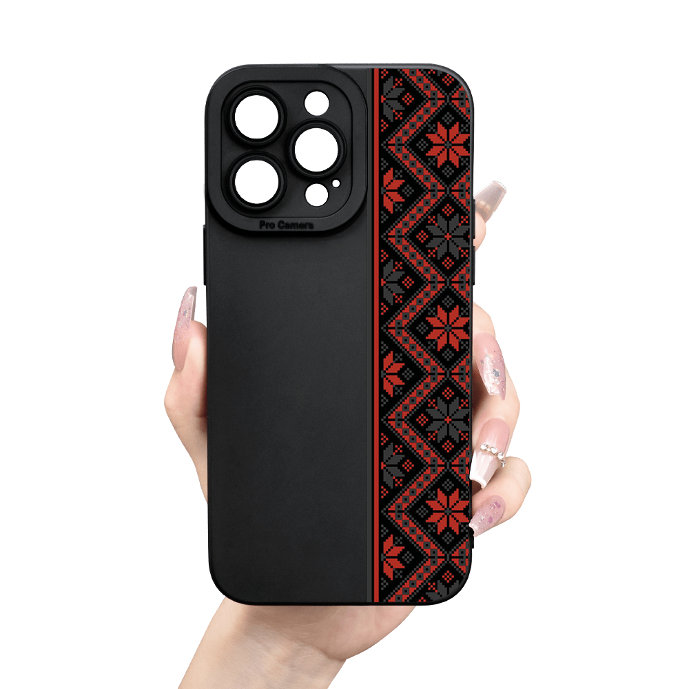 TEMU Unique Red Printed Pattern Mobile Phone Case, Fashionable, Mysterious, Dirt Resistant, Suitable For Iphone 15/14/13/12/11, For Galaxy