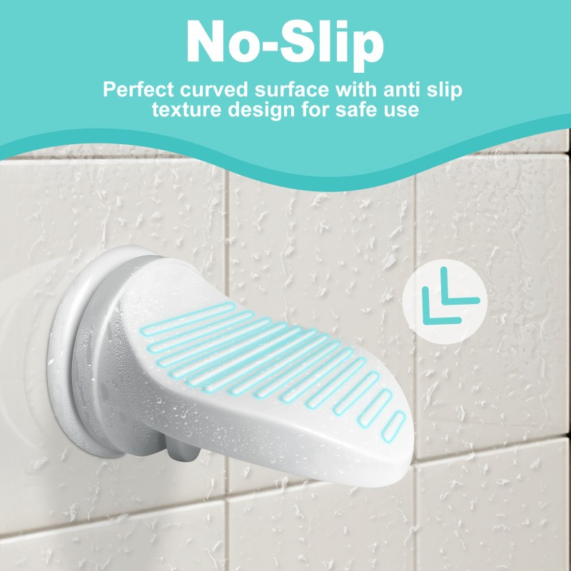 

Wall-mounted Shower Foot Rest With Suction Cups - Durable Plastic, No Power Needed, Bathroom Accessory