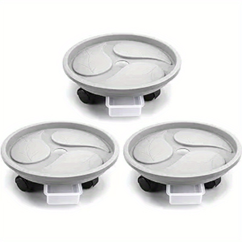 Image of 3pcs Plant Tray With 4 Wheels And Drainage Tray - Heavy-duty, Holds Flower Pots Up To 120 Lbs - Suitable For 1-13 Inch Pots - For Indoor And Outdoor Plant Lovers - Perfect Gift For