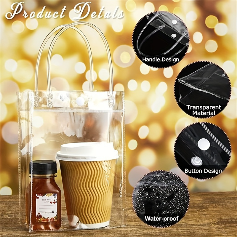 

[customer ] 12pcs Reusable Clear For Halloween & Christmas - For Favors, , And Business Packaging | Plastic Gift Handles