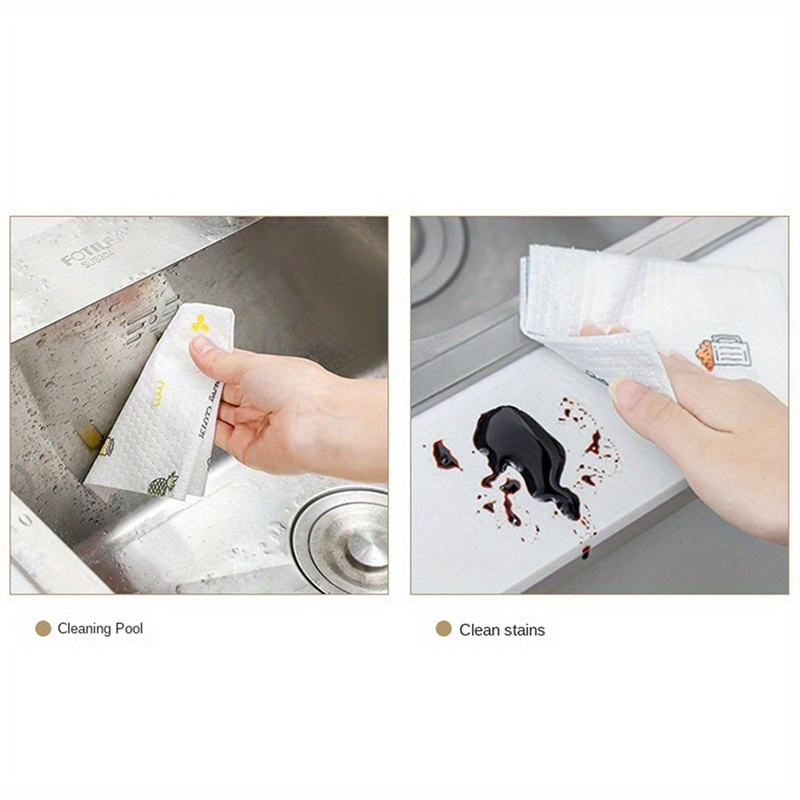 versatile reusable lazy rags 50   200 sheets washable dry use kitchen towels non stick oil cleaning cloths for dishes glass more details 3