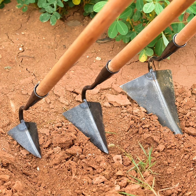 

Triangle Garden Hoe Set - 1pc Metal Handheld Weeding & Gardening Tools, Manual Triangle Pointed Hoe For Home & Farm Use, No Electricity Required