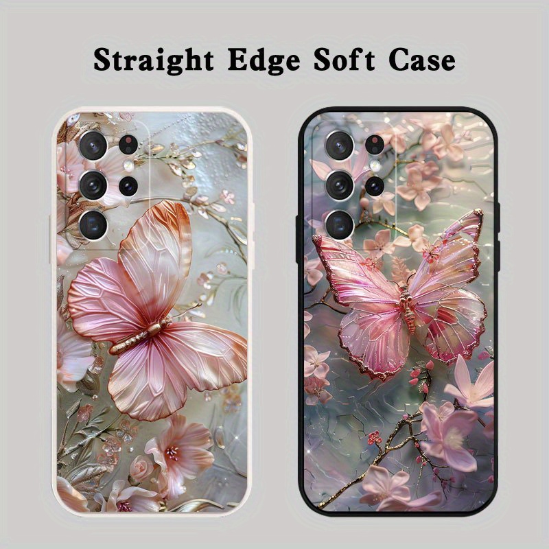 

Floral Butterfly Tpu Phone Case Cover For Samsung Galaxy S20/s21/s22/s23/s24 Series - Soft Protective Case With Elegant Design - Durable And Lightweight - Compatible With 5g Models