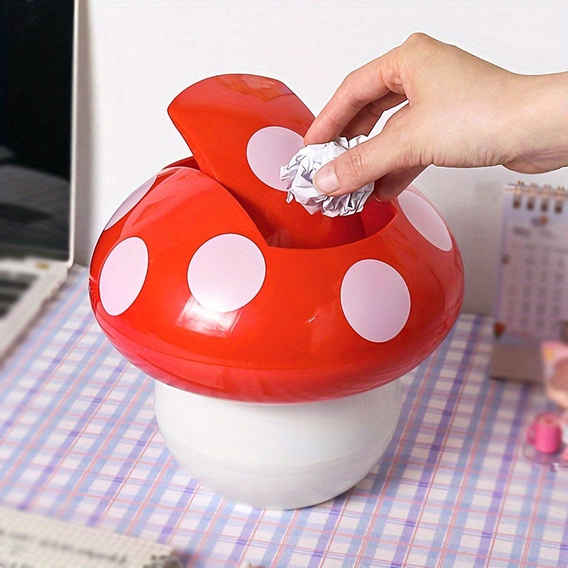

Compact Mushroom Trash Can: Adorable And Space-saving For Home, Office, And Kitchen - No Power Required