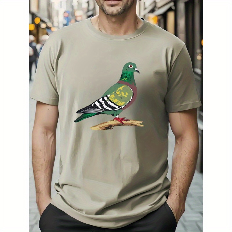 

Simple Cartoon Graphic Print, Men's Casual Outdoor Loose Short Sleeve T-shirt, Comfort Fit For Daily Wear