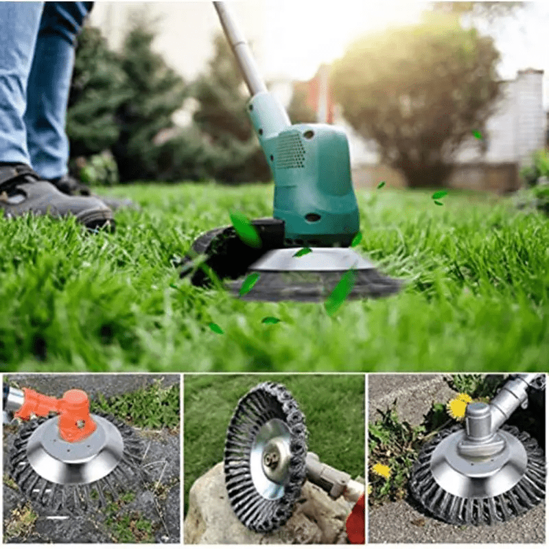 1pc Steel Wire Wheel Garden Brush Lawn Mower Grass Eater Trimmer Brush Cutter Tools Garden Grass Trimmer Head Brush
