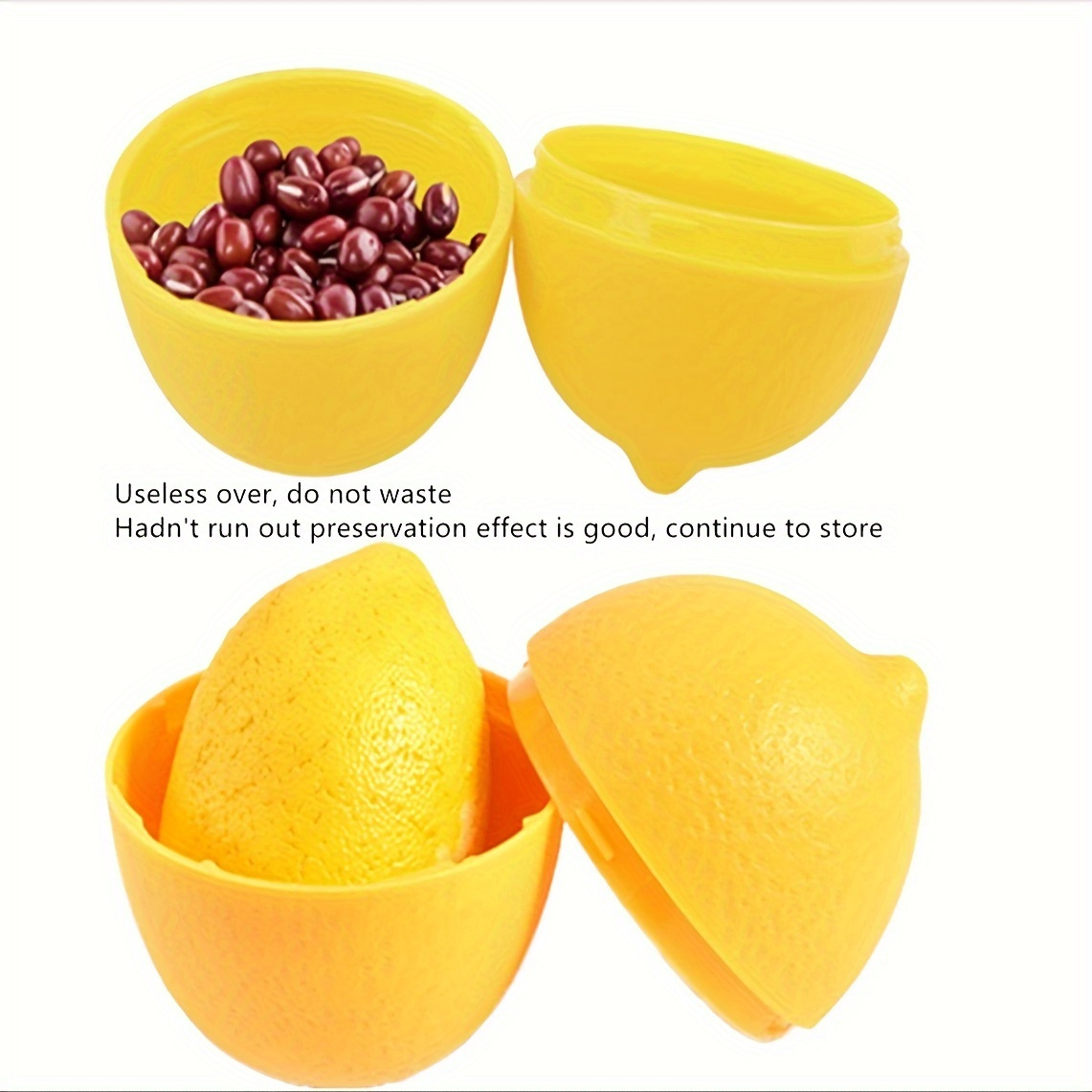 1pc lemon shaped preservation box for restaurant fruit style preservation bowl home preservation box set with plastic sealing box lemon cut storage for food preservation   used for kitchen and refrigerator storage details 2