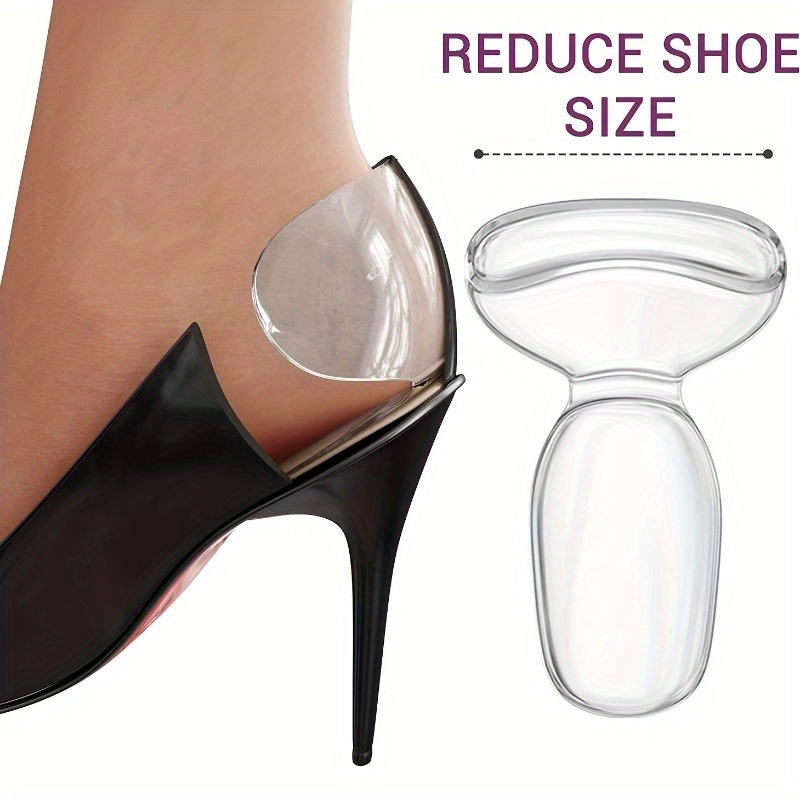 

2pcs Silicone Heel Cushion Inserts - Transparent Heel Protector Pads For Women, Reduces Shoe Size, Adds Extra Volume, Comfortable Insole For Too Big Shoes