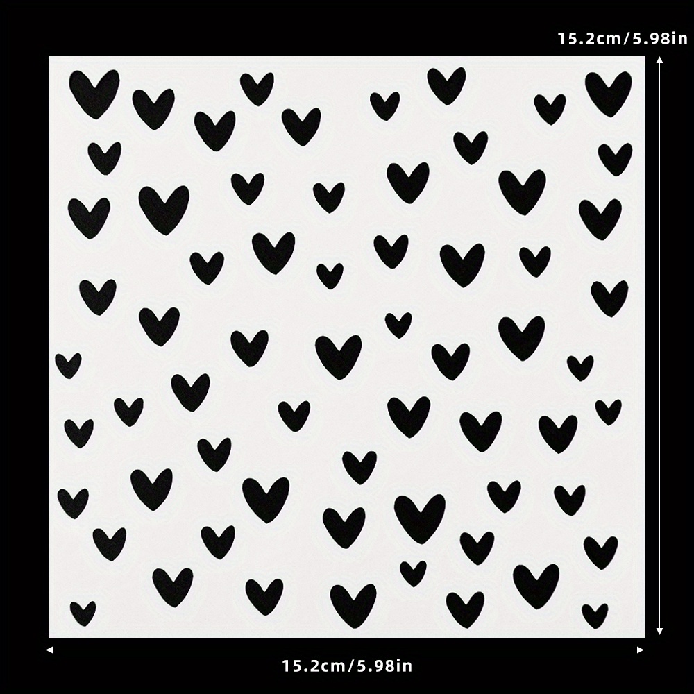 Image of 1pc 1pc Plastic Stencil Suitable For Decor Diy Scrapbooking, Embossing, Card Making - Square Stencils With Templates For Birthdays, Valentine's, Photo Gifts, /thanks Cards