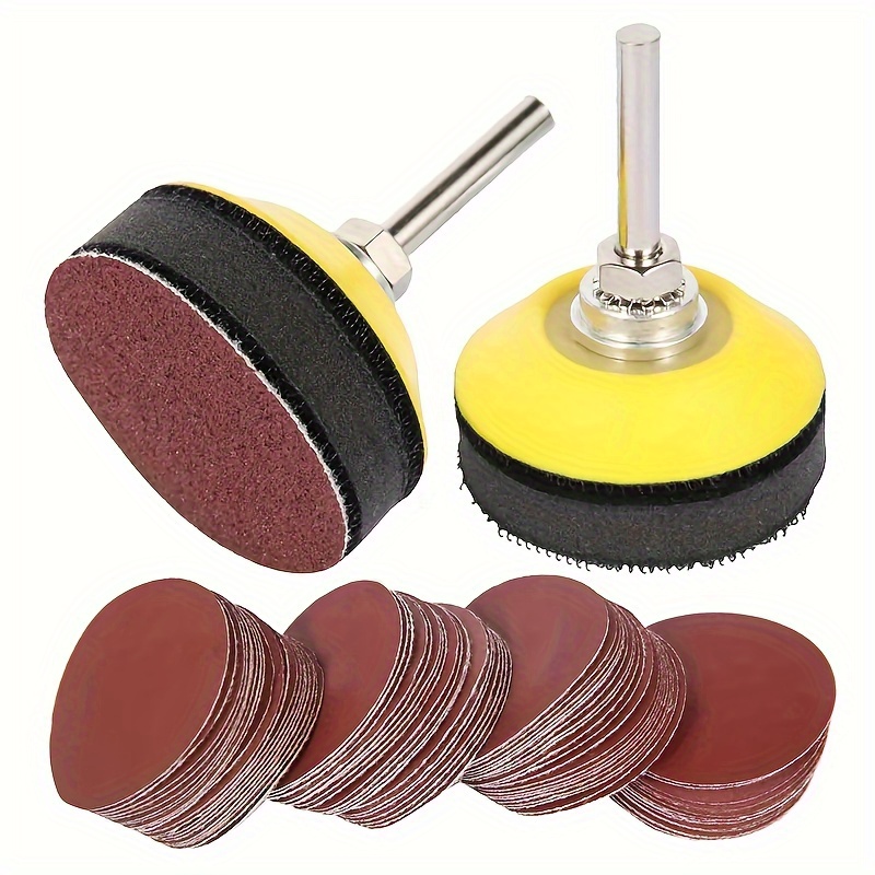 

100pcs 2 Inches Drill Sander With Back Plate 1/4" Shank Sanding Discs Pad Kit Including 80-3000 Sandpapers