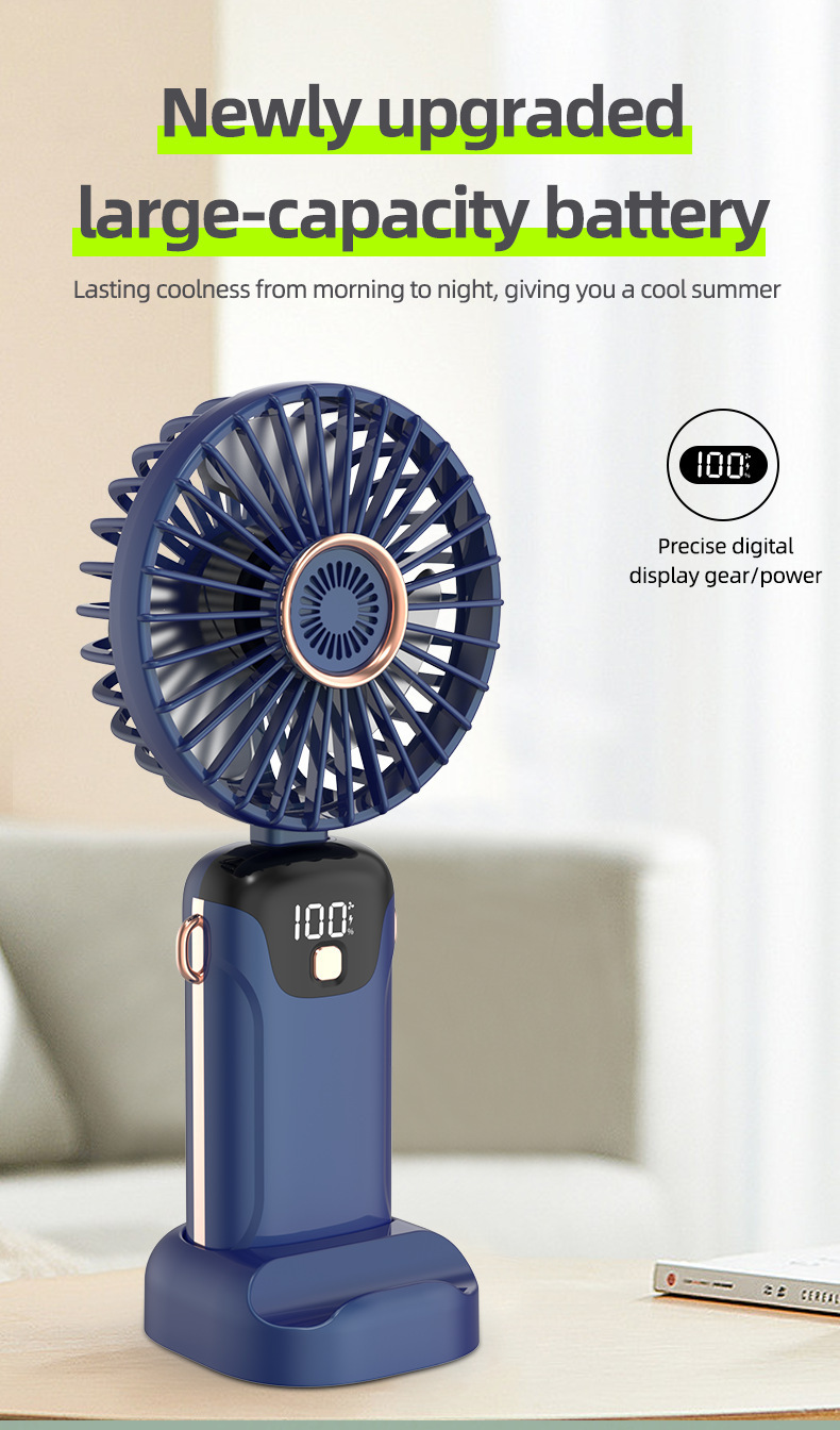 portable handheld usb fan with 5 speed settings foldable design for   ideal for indoor outdoor use details 7