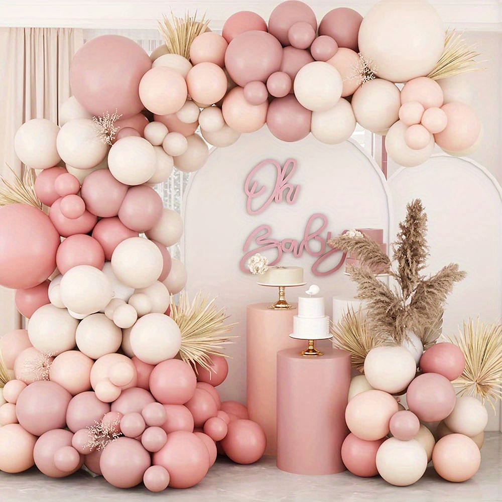 

105-piece & Ivory Balloon Garland Kit - Dusty Pink Retro Arch For Weddings, Birthdays, Baby Showers & More - Latex Balloons, No Power Needed
