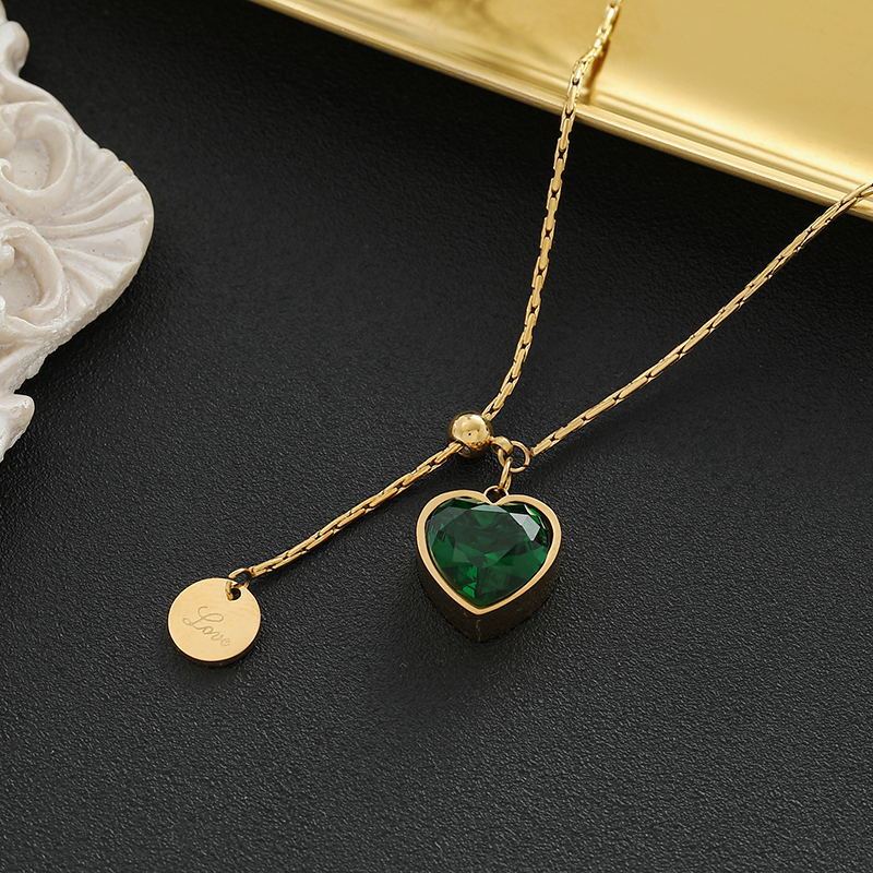 Adjustable Heart CZ Necklace Tassel LOVE Pendant