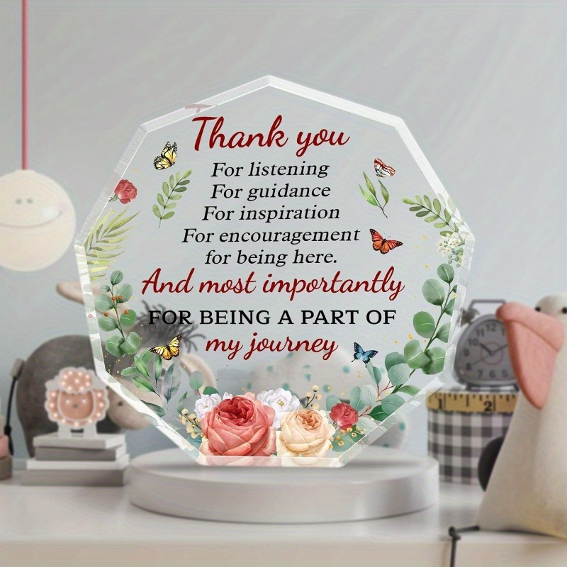 

Thank You Acrylic Plaque For Desk Table Decor, Thank You Gifts For Men Women, Appreciation Gifts For Teachers Coworkers Boss Manager, Best Friend Decorative Sign