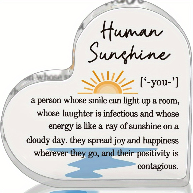 

Human Sunshine Definition Birthday Gifts For Women Men, Inspirational Gifts For Friends, Coworker, Sister, Mom, Dad, Aunt, Bff, Grandma, Boss, Teacher, Nurse Decorative Desk Signs