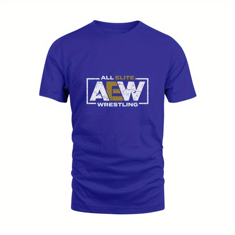 

Aew Print Tee Shirt, Tees For Men, Casual Short Sleeve T-shirt For Summer