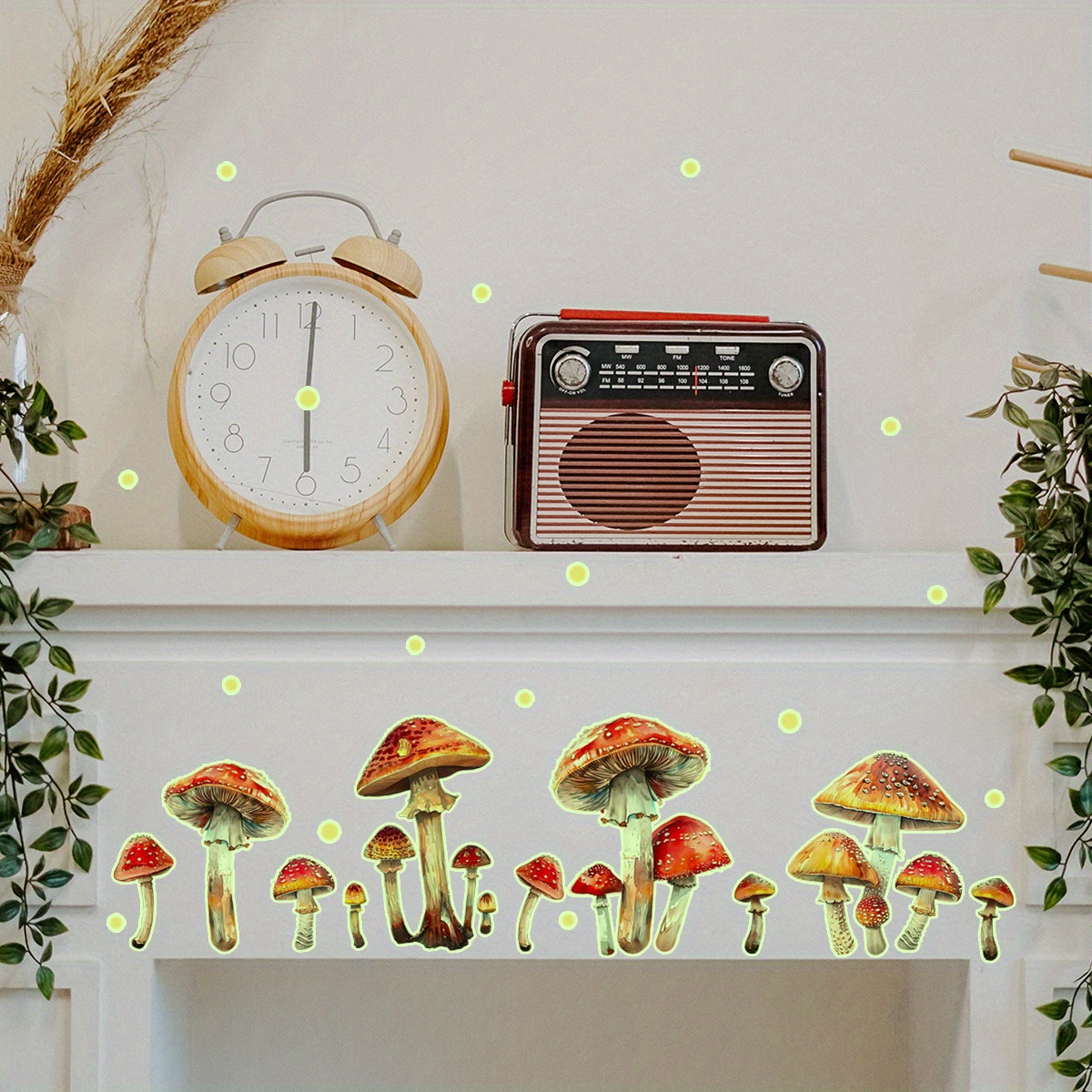 

Glow In The Dark Stickers - Garden Style Plastic Home Decor Decals For Bedroom, Living Room, Window, Glass - Self-adhesive Pvc Wall Art For Office And Home Decoration