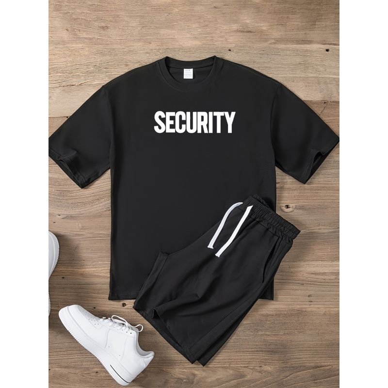 

Security Printed, Heavy Cotton Men's Round Neck Short Sleeved T-shirt, Casual, Comfortable And Lightweight Top