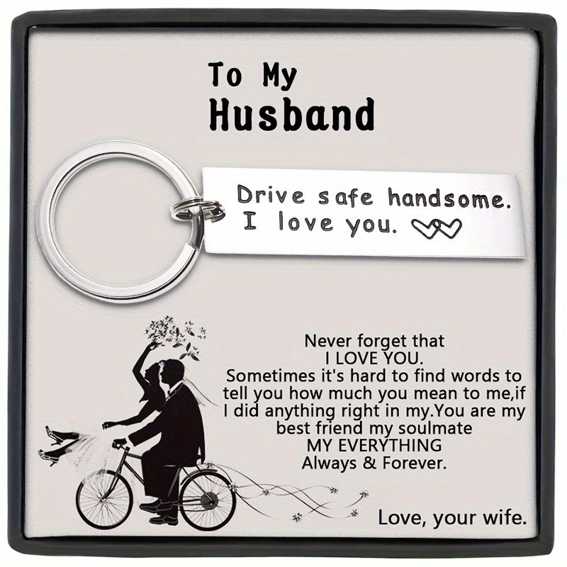 

Best Gift For Husband Stainless Steel Keychain Card Gift Box Birthday Christmas Gift