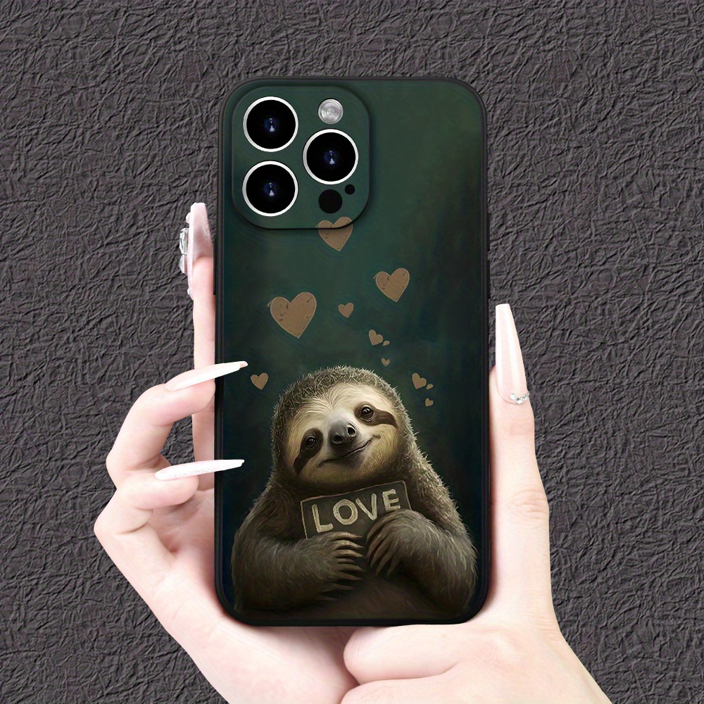 

Fun Sloth Print Mobile Phone Case Men's And Women's Cool Frosted Lens Protection For 15/14/13/12/11/xs/xr/x/7/8/plus/pro/max/mini